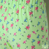 Green Floral Needlecord Corduroy Pull On Pants with Front Ruffle Pockets