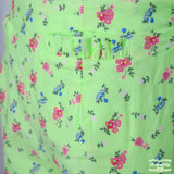 Green Floral Needlecord Corduroy Pull On Pants with Front Ruffle Pockets