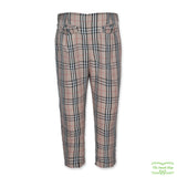 Traditional English Plaid Pull On Pants with Front Ruffle Pockets