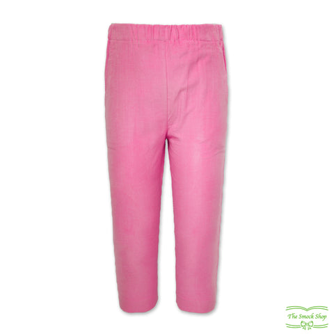 Pink Needlecord Corduroy Pull On Pants with Side Pockets