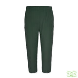 Blackish Green Needlecord Corduroy Pull On Pants with Side Pockets