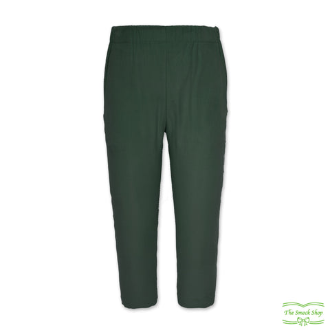 Blackish Green Needlecord Corduroy Pull On Pants with Side Pockets