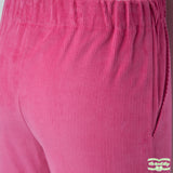 Fuchsia Pink Heavy Corduroy Pull On Pants with Side Pockets