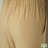 Beige Needlecord Corduroy Pull On Pants with Side Pockets