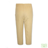 Beige Medium Weight Corduroy Pull On Pants with Side Pockets