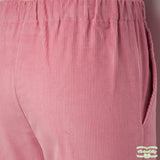 Pink Heavy Corduroy Pull On Pants with Side Pockets