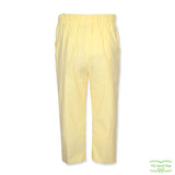 Pearl Yellow Needlecord Corduroy Pull On Pants with Side Pockets