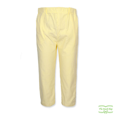 Pearl Yellow Needlecord Corduroy Pull On Pants with Side Pockets