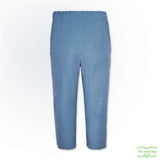 Blue Needlecord Corduroy Pull On Pants with Side Pockets