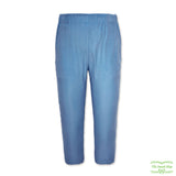 Blue Needlecord Corduroy Pull On Pants with Side Pockets