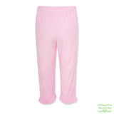 Pink Medium Weight Corduroy Pull On Pants with Ruffle Cuff