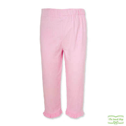 Pink Medium Weight Corduroy Pull On Pants with Ruffle Cuff