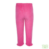 Fuchsia Pink Heavy Corduroy Pull On Pants with Ruffle Cuff