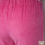 Fuchsia Pink Heavy Corduroy Pull On Pants with Ruffle Cuff