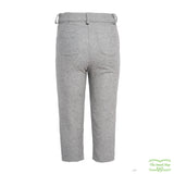 Grey Wool Zip-Fly Trousers with Side & Back Pockets