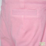 Pink Polyester Cotton Felt Pull On Pants with Front Pockets