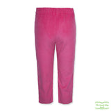 Fuchsia Pink Heavy Corduroy Pull On Pants with Front Ruffle Pockets