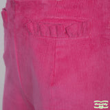 Fuchsia Pink Heavy Corduroy Pull On Pants with Front Ruffle Pockets