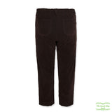 Brown Polyester Cotton Felt Zip-Fly Trousers with Side & Back Pockets