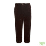 Brown Polyester Cotton Felt Zip-Fly Trousers with Side & Back Pockets