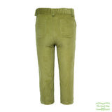 Moss Green Heavy Corduroy Zip-Fly Trousers with Side & Back Pockets