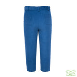 Blue Needlecord Corduroy Zip-Fly Trousers with Side & Back Pockets