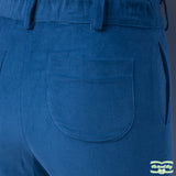 Blue Needlecord Corduroy Zip-Fly Trousers with Side & Back Pockets