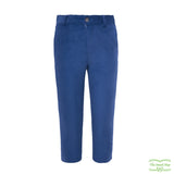 Blue Needlecord Corduroy Zip-Fly Trousers with Side & Back Pockets