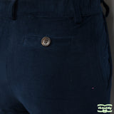 Navy Needlecord Corduroy Zip-Fly Trousers with Side & Back Pockets