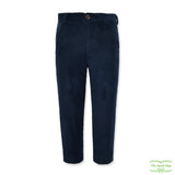 Navy Needlecord Corduroy Zip-Fly Trousers with Side & Back Pockets