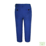 Blue Needlecord Corduroy Zip-Fly Trousers with Side & Back Pockets