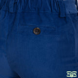 Blue Needlecord Corduroy Zip-Fly Trousers with Side & Back Pockets