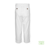 White Poplin Zip-Fly Trousers with Side & Back Pockets