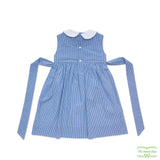 Blue Check Fish Smocking Sleeveless Dress