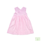 Pink Corduroy Morning Glory Smocking Sleeveless V Back Dress