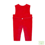 Red Corduroy Soldier Smocking Long Overall