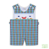 Multi-Colour Check Under The Sea Smocking Romper