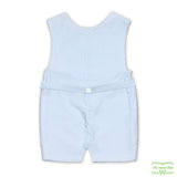 Pale Blue Corduroy Geometric Smocking Overall