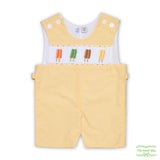 Yellow Check Popsicles Smocking Overall