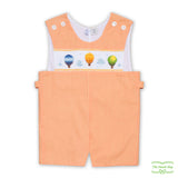 Orange Check Hot Air Balloon Smocking Overall