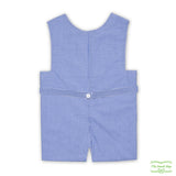 Blue Check Hot Air Balloon Smocking Overall