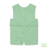 Green Check Hot Air Balloon Smocking Overall