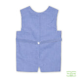 Blue Check Fireman Helmet Smocking Overall