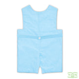 Light Blue Check Bicycles Smocking Overall