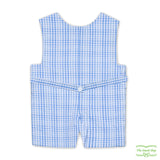 Blue Check Helicopter Smocking Overall