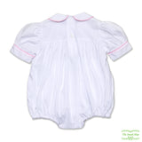 White Piglet Smocking Romper