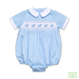 Pale Blue Ducking Boy's Romper