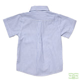 Blue Check Short Sleeve Shirt with front pocket (Men's Style)